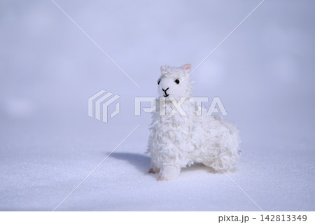 雪の上のアルパカのぬいぐるみ 雪の上のアルパカのぬいぐるみ 142813349