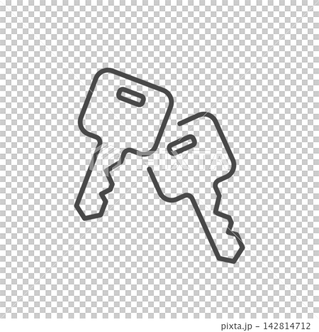 Vector icon of two keys representing a spare key/duplicate key (line drawing, monochrome) Vector icon of two keys representing a spare key/duplicate key (line drawing, monochrome) 142814712