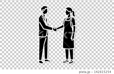 保育士と会社員の握手で表現する保育事業・企業間連携・働き方支援イラスト 保育士と会社員の握手で表現する保育事業・企業間連携・働き方支援イラスト 142815254