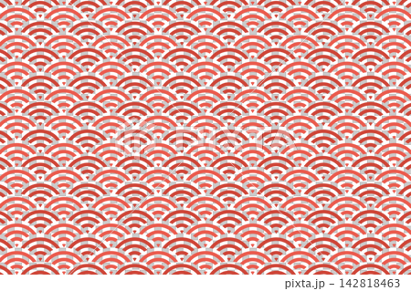 Japanese pattern background, Seigaiha (wave pattern), red, crimson, pink Japanese pattern background, Seigaiha (wave pattern), red, crimson, pink 142818463