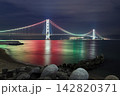 明石海峡大橋のライトアップ 明石海峡大橋のライトアップ 142820371