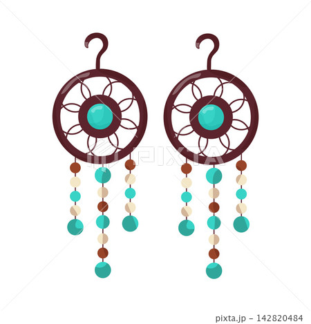 Illustration of Traditional Earrings 142820484