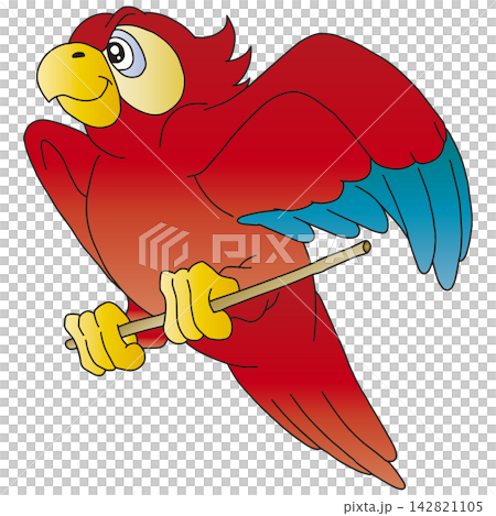 手繪鳥類插圖☆金剛鸚鵡 142821105