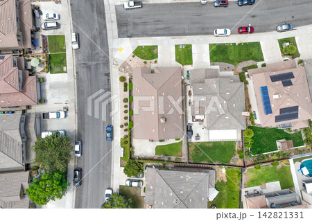 Aerial View of construction communities in Winchester, Inland Empire region of Riverside County, California, USA 142821331
