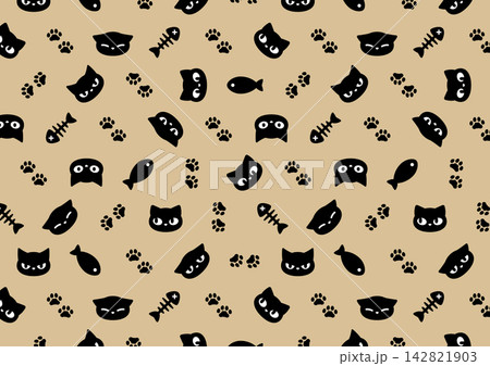 ねことおさかな A4 ベージュ ねことおさかな A4 ベージュ 142821903