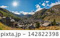 Zermatt Switzerland, panorama city skyline at valley and Matterhorn mountain peak in autumn season 142822398
