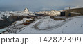 Zermatt Switzerland, panorama view of Matterhorn mountain peak and Gornergrat bahn train in winter season 142822399