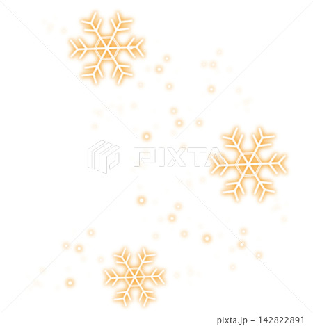 オレンジ色のキラキラした光と雪のイラスト オレンジ色のキラキラした光と雪のイラスト 142822891