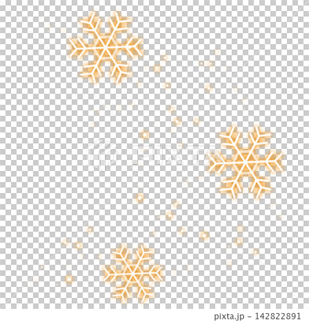 オレンジ色のキラキラした光と雪のイラスト オレンジ色のキラキラした光と雪のイラスト 142822891
