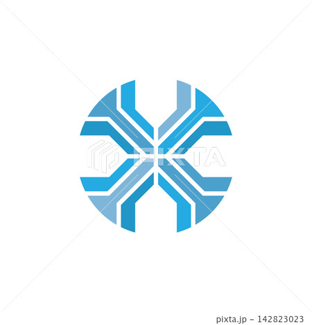 Letter X Blue Snowflake Circular Letter X Blue Snowflake Circular 142823023