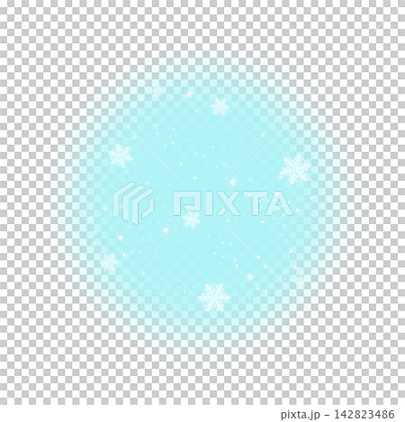 A light blue, round snow frame A light blue, round snow frame 142823486