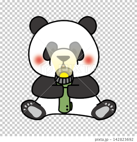 A panda checking if the flashlight works. A panda checking if the flashlight works. 142823692