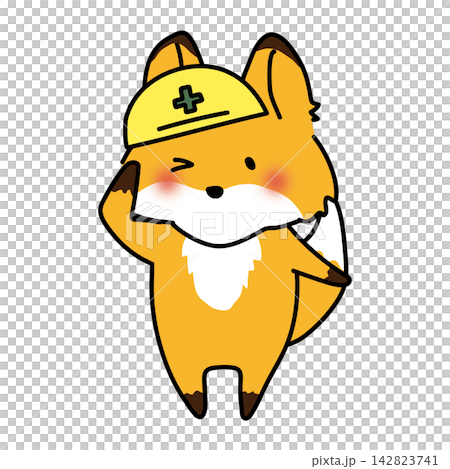 A fox wearing a helmet A fox wearing a helmet 142823741