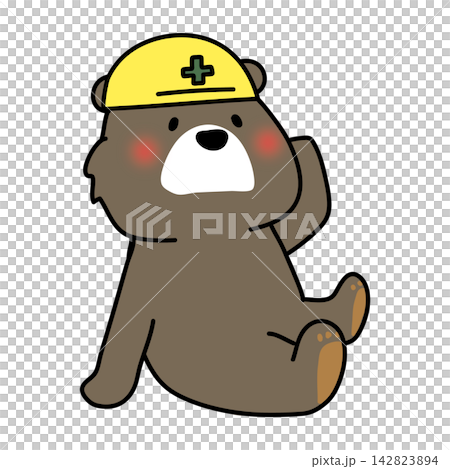 A bear wearing a helmet A bear wearing a helmet 142823894