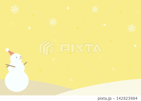 黄色の雪だるまの背景素材 黄色の雪だるまの背景素材 142823984