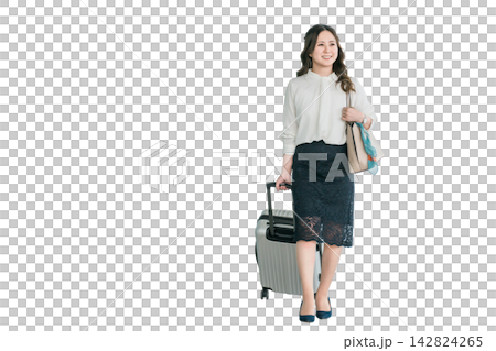 Business woman walking with a suitcase Business woman walking with a suitcase 142824265