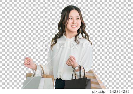 Businesswomen/women who relieve stress by shopping Businesswomen/women who relieve stress by shopping 142824285