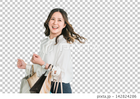 Businesswomen/women who relieve stress by shopping Businesswomen/women who relieve stress by shopping 142824286