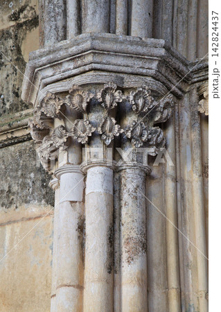 Intricate stone column detail at Batalha monastery in Portugal Intricate stone column detail at Batalha monastery in Portugal 142824437