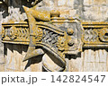 Stone carved belt buckle at Convento de Cristo in Portugal 142824547