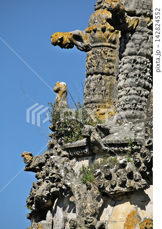 Intricate stone carvings at Convento de Cristo in Tomar, Portugal Intricate stone carvings at Convento de Cristo in Tomar, Portugal 142824552