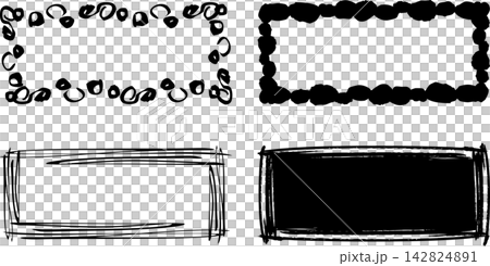 Hand-painted Japanese style frame borders for logos and titles, decorative border set. Hand-painted Japanese style frame borders for logos and titles, decorative border set. 142824891