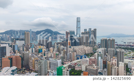 Hong Kong Sept 14 2026 Skyline Kowloon ICC Tower Aerial View Hong Kong Sept 14 2026 Skyline Kowloon ICC Tower Aerial View 142825690