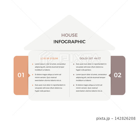 House-Shaped Two Section Infographic Template House-Shaped Two Section Infographic Template 142826208