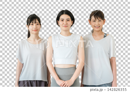Women wearing sportswear training at the gym Women wearing sportswear training at the gym 142826355