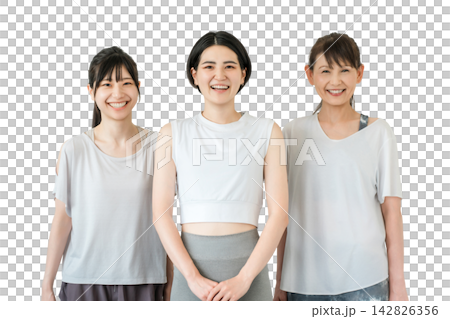 身著運動服在健身房訓練的女性 142826356
