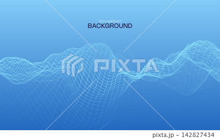 Digital technology data with background network abstract for business communication future. Vector flow science with blue computer futuristic for ai connect line. Tech connection digital 142827434