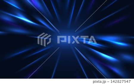 Background neon speed with game light abstract and cyberpunk dark party. Dynamic effect glow with motion night tunnel and virtual 3d banner. Black blue background with bright cyber game. 142827547