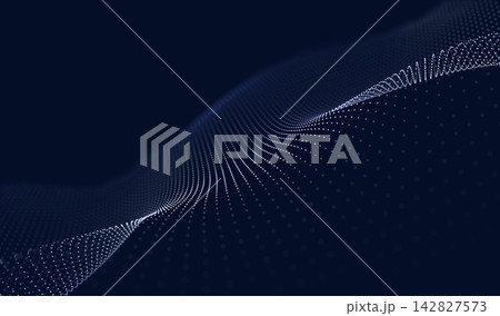 Background semiconductor blue with technology abstract tech and data particle dot. Digital line connection with grid wave and design light network. Pattern texture background with graphic. Background semiconductor blue with technology abstract tech and data particle dot. Digital line connection with grid wave and design light network. Pattern texture background with graphic. 142827573