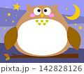 フクロウのお腹のフレーム 142828126
