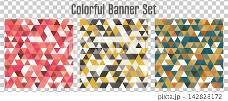 Banner set_Triangular mosaic_Square Banner set_Triangular mosaic_Square 142828172