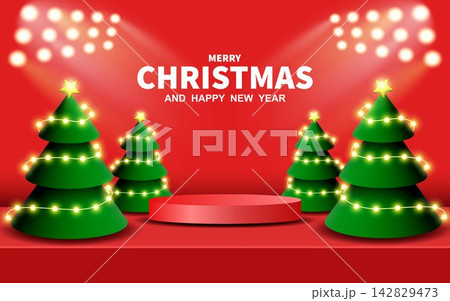 Christmas background design for product display. Christmas background design for product display. 142829473