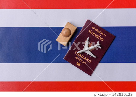 Thailand passport for travelling, flying and doing business. Thailand document, id 142830122