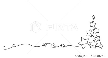 abstract Christmas tree made of stars. Vector holiday garland abstract Christmas tree made of stars. Vector holiday garland 142830240