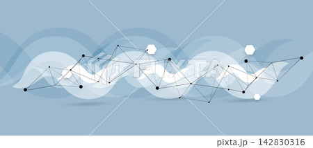 Abstract dna design, neural pathways, molecule connection, vector background 142830316
