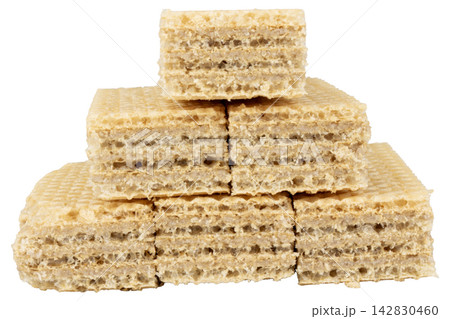 Wafer snacks isolated on white background Wafer snacks isolated on white background 142830460