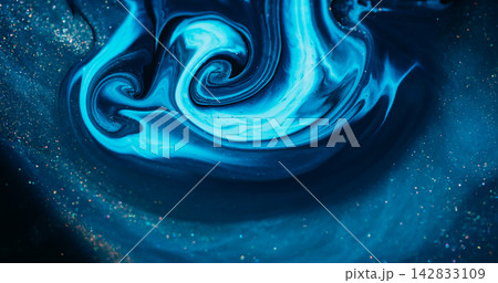 Shiny ink. Acrylic flow. Blur blue purple color mix sparkling marble texture glitter fluid floating on abstract art background. Shiny ink. Acrylic flow. Blur blue purple color mix sparkling marble texture glitter fluid floating on abstract art background. 142833109