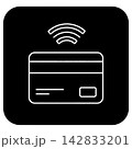 Contactless credit card with wireless payment technology symbol 142833201