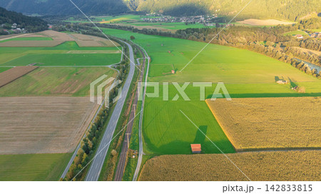 Lind im Drautal village and Alpine landscape in Carinthia summer 142833815