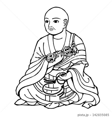 弘法大師 空海（モノクロ） 142835085