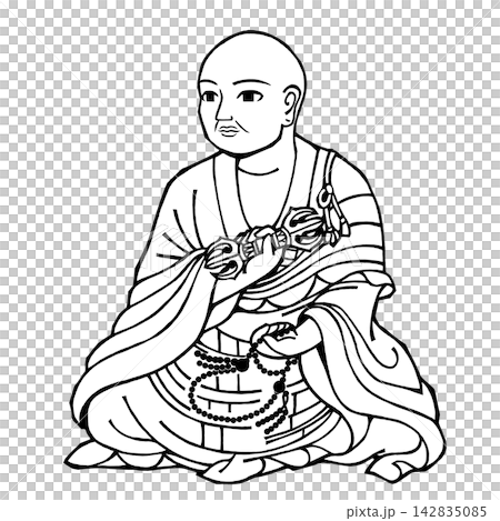 弘法大師 空海（モノクロ） 142835085