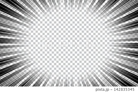 Comic concept with halftone radial ray slash effect. 142835345