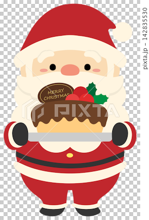 Cute Santa Claus and Christmas cake Cute Santa Claus and Christmas cake 142835530
