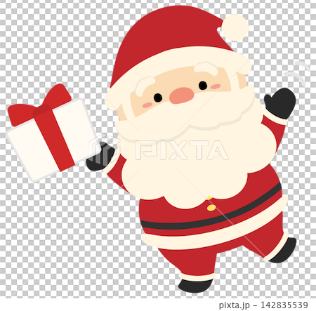Christmas illustration material featuring Santa Claus and presents 142835539