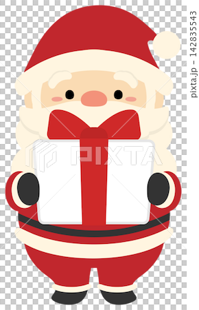 Christmas Santa Claus and presents, red ribbon 142835543
