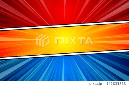 Comic book page template with radial halftone effect in pop art style. 142835858